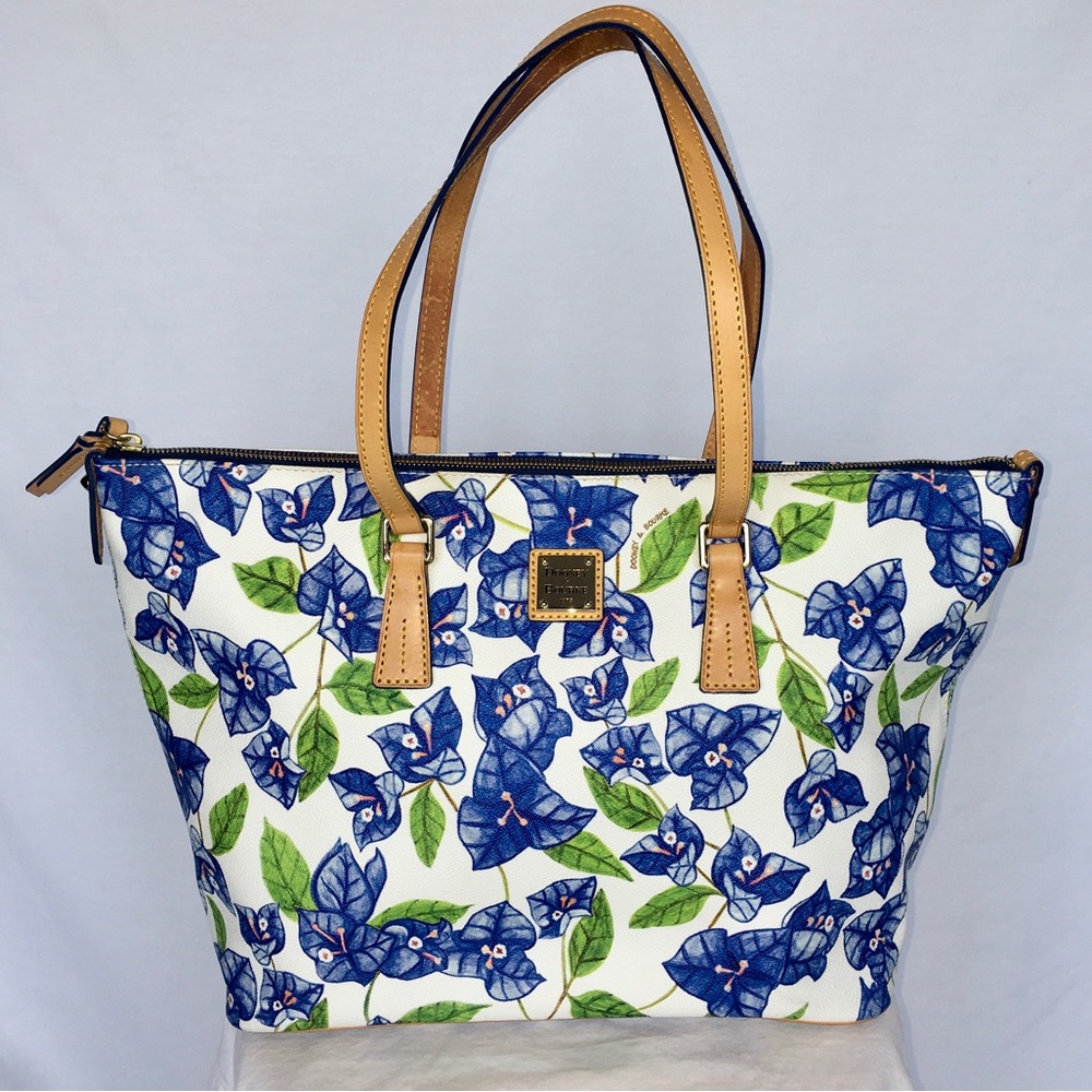 Dooney & Bourke Blue Bogainvillea Floral Tote Bag